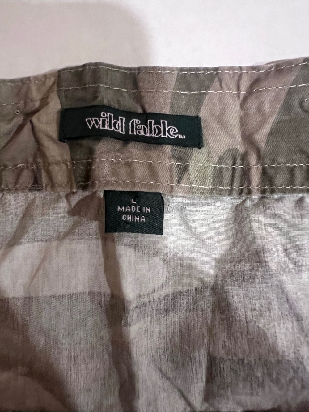 Wild Fable Camo Mini Skirt Drawstring Hem and Detail Grunge Festival Outfit L - Picture 4 of 11